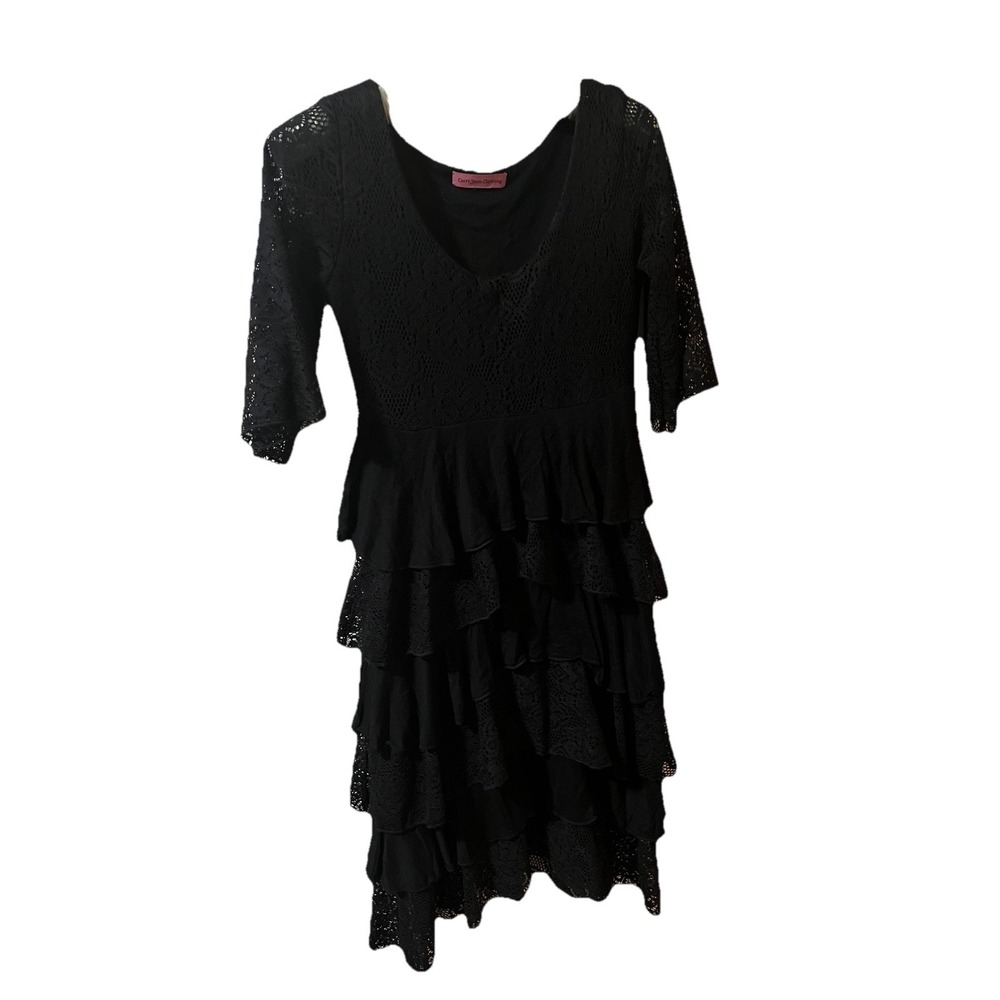 Carri   Jean Clothing Co. Tiered Lace Overlay Cocktail Dress Size 6 No Tags
